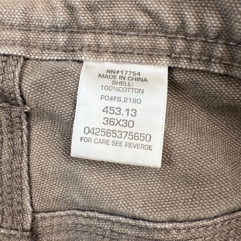 Key Mens Brown Canvas Carpenter Pants Double Knee Size 36x30 Work Utility